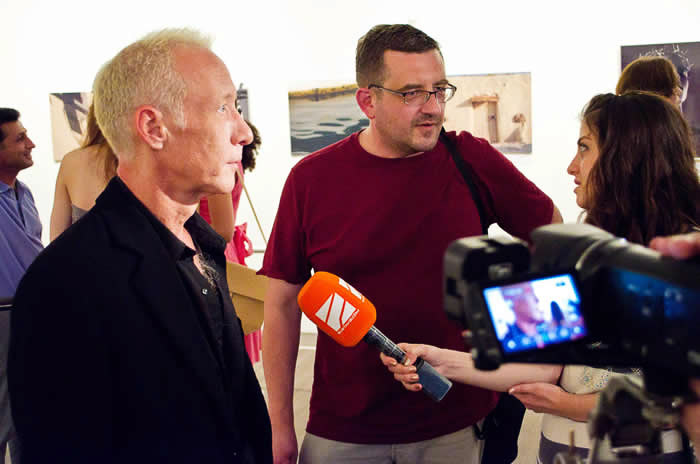 Michael with Alex Berdysheff Translating for an interview, Tbilisi, Georgia-2013