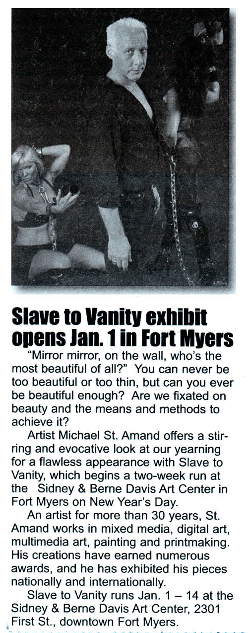 Slave to Vanity Michael St Amand Happenings Magazine